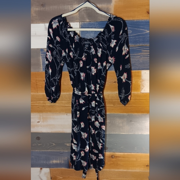 Lucky Brand Dresses & Skirts - Lucky Brand Floral Dress Navy M Prairie Core